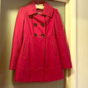 Long pink pea coat